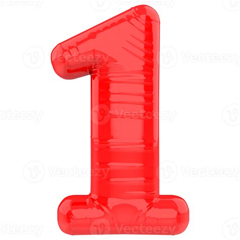 Number 1 Red 3d Render 46301570 Png