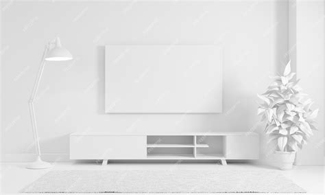 Premium Photo Modern Living Room In Plain Monochrome White Color Tone