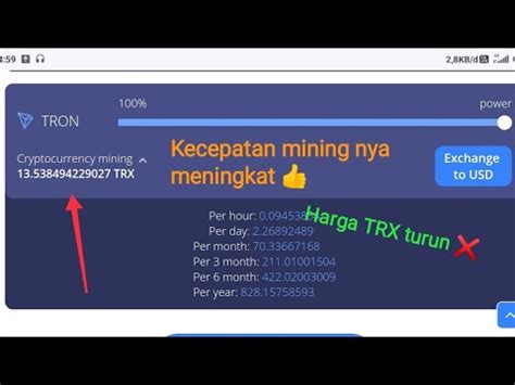 Harga TRX Turun Kecepatan Mining Nya Meningkat YouTube