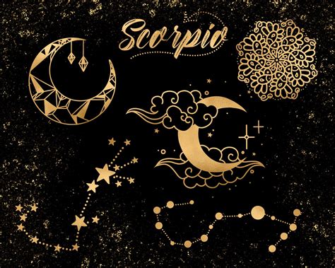 Zodiac Clip Art Scorpio Constellation Astrology Clip Art Liner Draw