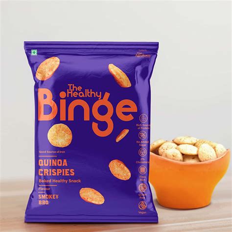 Buy The Healthy Binge Baked Chips Quinoa Bbq 0 Cholesterol Pack