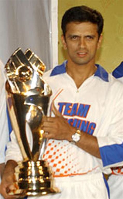 Rahul Dravid Poses The India Pakistan Series Trophy Espncricinfo