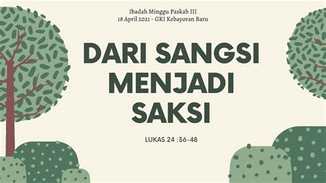 Ibadah Minggu Paskah Iii 18 April 2021 Pukul 10 00 Youtube