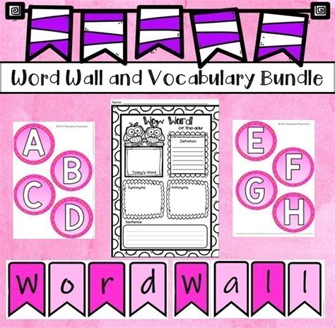 Mash 3rd 4th Class Word Wall And Vocabulary Work Bundle