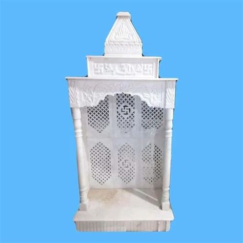 Rectangular Base Traditional Feet White Marble Temple For Home