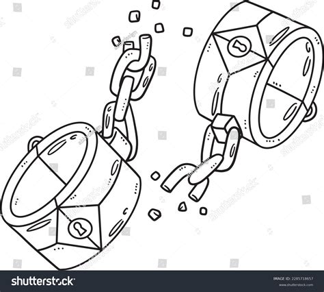 Broken Shackles Isolated Coloring Page Kids Stock Vector (Royalty Free ...