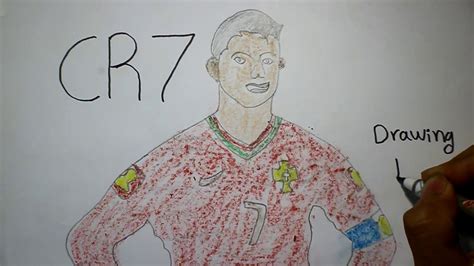 How to draw Cristiano Ronaldo (CR7) Step By Step - YouTube