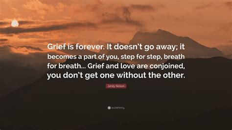 Jandy Nelson Quote Grief Is Forever It Doesnt Go Away It Becomes A