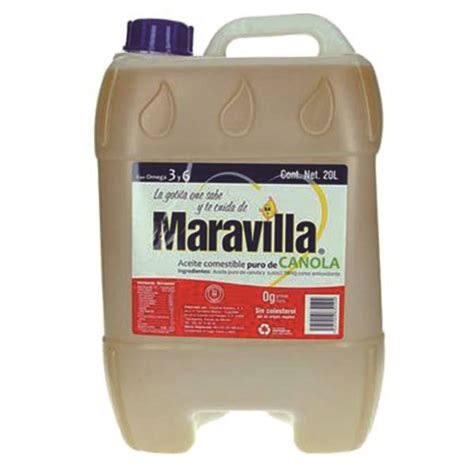 ACEITE COMESTIBLE CANOLA MARAVILLA BIDÓN DE 20 LT Rutren