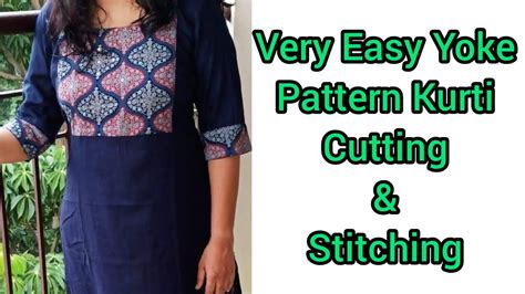 Very Easy Yoke Pattern Kurti Cutting And Stitching Malayalam Youtube