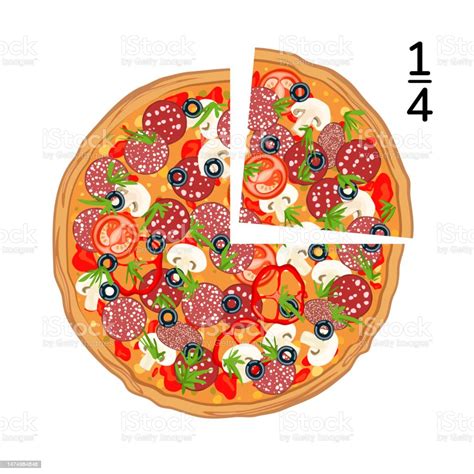 Traditional Pizza Cut Into Pieces Stock Illustration Download Image