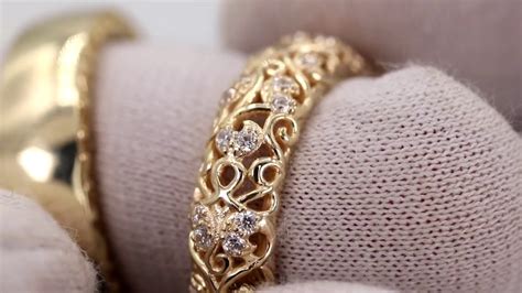 EliteGold - обручальные кольца ажурные, женское с камнями, оба в ...