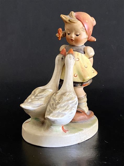 Goebel Hummel Goose Girl 47 3 0 Figurine 4 Girl W 2 Geese Antique