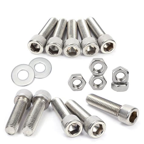 Pcs Stainless Steel Hex Nut Bolt Assortment Kit M M M M