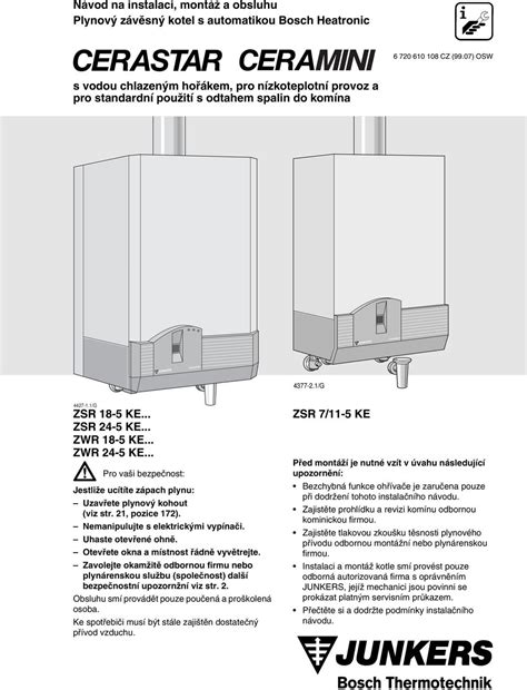 N Vod Na Instalaci Mont A Obsluhu Plynov Z V Sn Kotel S Automatikou