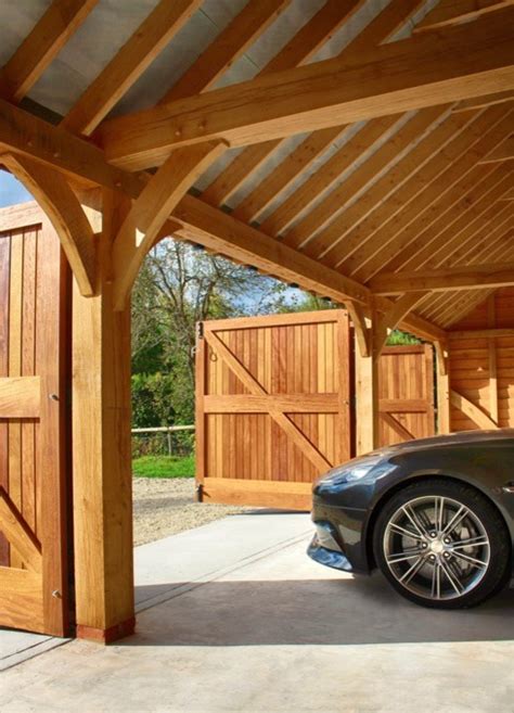 Inside A Classic Oak Framed Barn Traditional Garage Hampshire