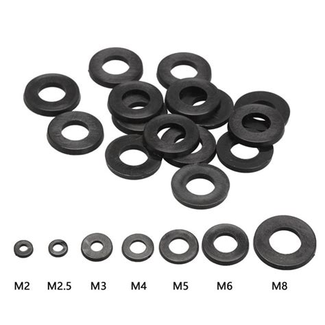 350pcs 7 Sizes Nylon Washers M2 M25 M3 M4 M5 M6 M8 Sealing Washer Machinery Ebay