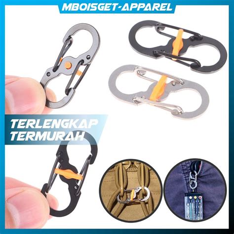 Jual Mboisget S Biner Carabiner Pengait Metal Spring Hook Gantungan