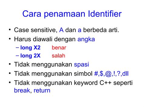 Bab Identifier Dan Tipe Data Ppt