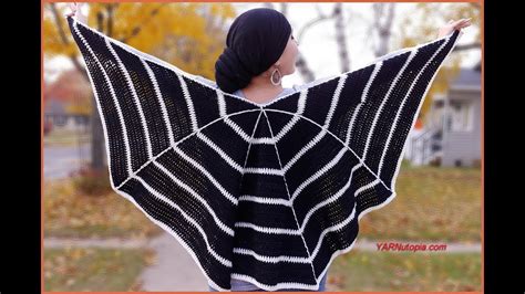 How To Crochet Tutorial Diy Spider Web Wrap By Yarnutopia Youtube