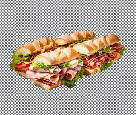 Delicious Hoagie Rolls Isolated On Transparent Background Premium Ai