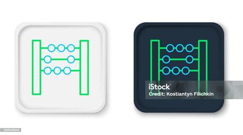 Ikon Abacus Garis Terisolasi Pada Latar Belakang Putih Bingkai