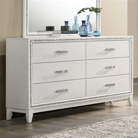 Haiden Modern White Dresser - KFROOMS | White Modern Dresser Silver