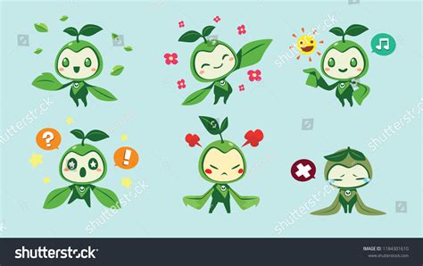 Eco Leaf Mascot Character เวกเตอร์สต็อก ปลอดค่าลิขสิทธิ์ 1184301610