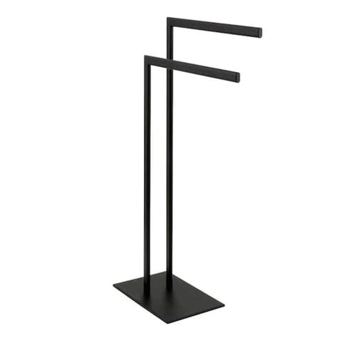 Kingston Brass Edenscape 2 Bar Freestanding Towel Rack In Matte Black Hscc3090 The Home Depot