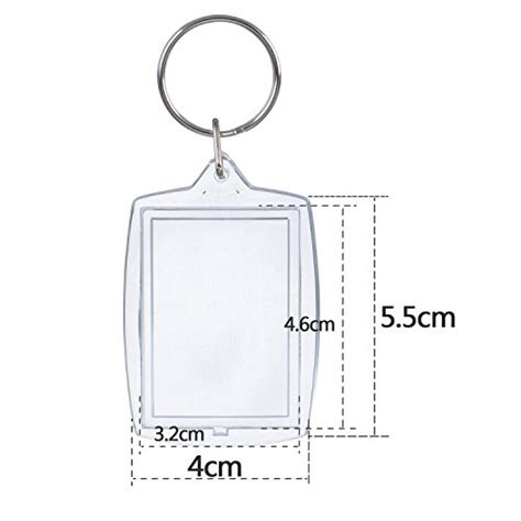 Photo Insert Keychain Acrylic Blank Keyrings Picture Frame Keyring