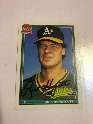 Oakland Athletics RICK HONEYCUTT Signed Card EBay