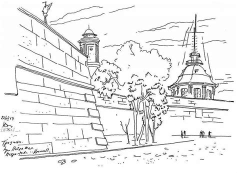 Петропавловская крепость раскраска для детей (Много фото!) - drawpics.ru