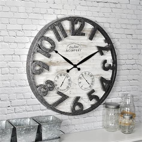 Amazon Firstime Co Shiplap Farmhouse Outdoor Wall Clock