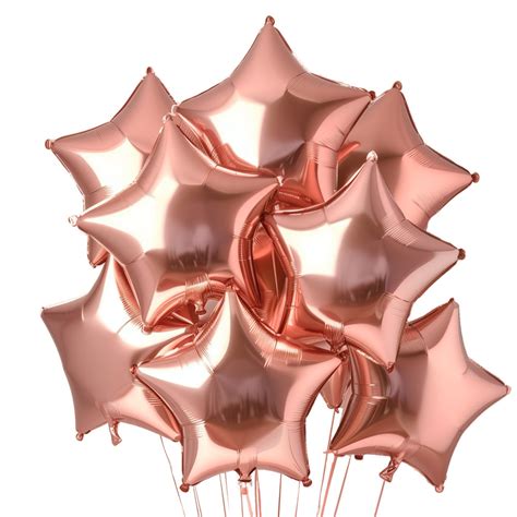 Balony Foliowe Gwiazdki Rose Gold Na Urodziny Chrzest Dekoracja 45cm