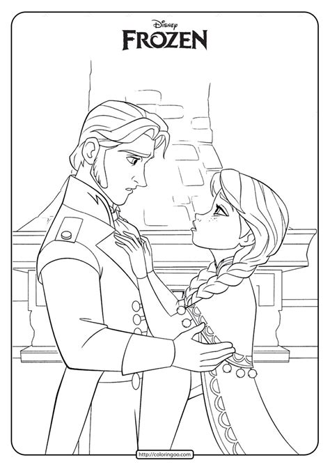 Frozen Anna And Kristoff Coloring Pages