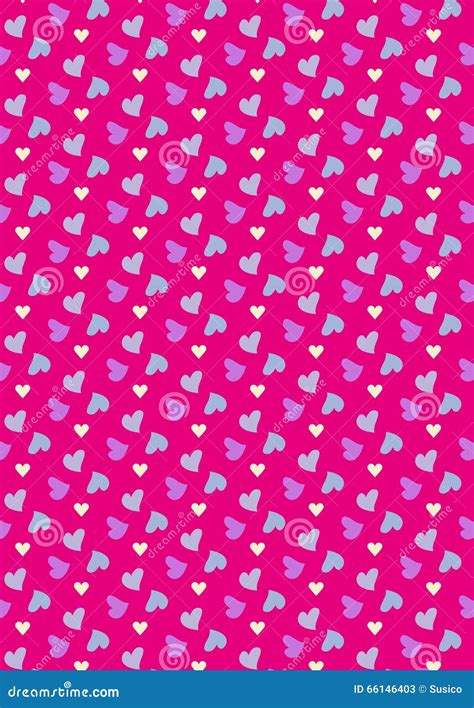 Seamless Love Pattern Background With Hearts Vector Repeating Texture