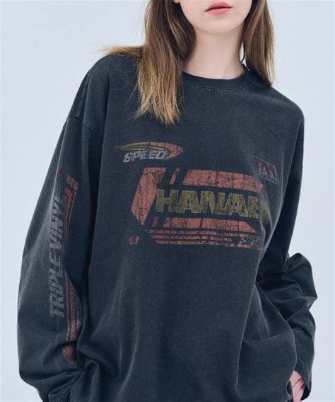 Musinsa Cpgn Studio Hanabi Racing Pigment Long Sleeve Smoke Black