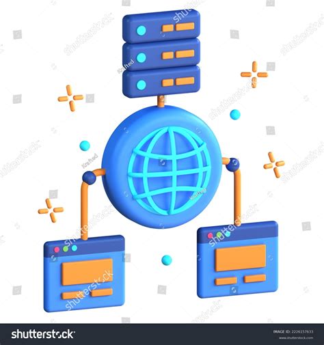 3d Illustration Network Infrastructure Internet Stock Illustration