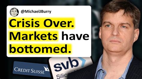 Michael Burry Says The CRISIS Is OVER Markets To Bottom No True