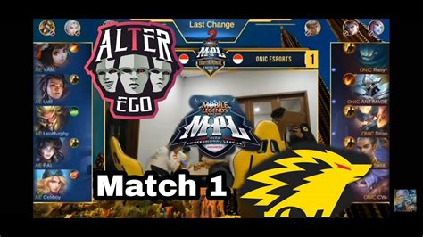 MATCH 1 ALTER EGO Vs ONIC ESPORT Mpl Invitational Playoffs YouTube