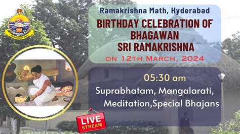 Bhagawan Sri Ramakrishna 189th Birthday Celebrations Morning Program