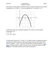 Copy Of Ws Constacc Pdf Phys Worksheet Constant