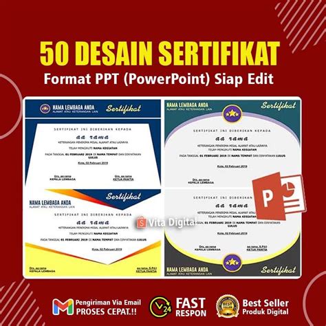 Jual Template Sertifikat Format Ppt Powerpoint Siap Edit Jidan