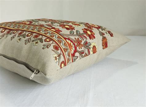 Handmade Crewel Embroidered Pillow Cover Etsy