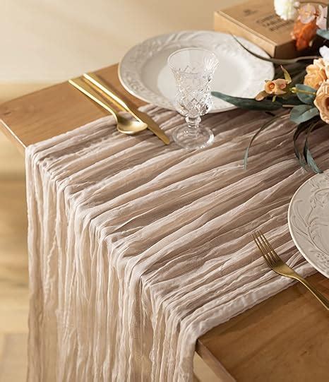 Amazon Vitalizart Cheesecloth Table Runner Beige Nude 35 X 120