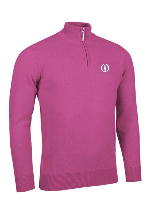 Mens Lambswool Coll The Open Golf Jumper