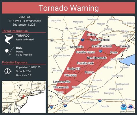 Nws Mount Holly On Twitter Tornado Warning Including New Brunswick Nj