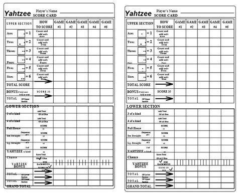 20 Free Printable Yahtzee Score Sheets And Cards [excel Word] Best Collections Yahtzee Score