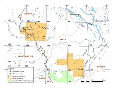 Map showing areas of 2018 GSC fieldwork in Mackenzie Mountains, with ...