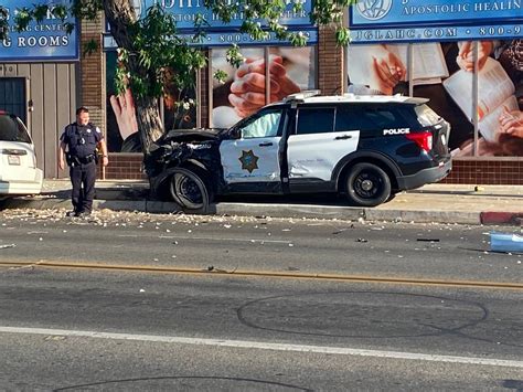 Fresno police vehicle collides with woman in Lexus SUV, sending three ...